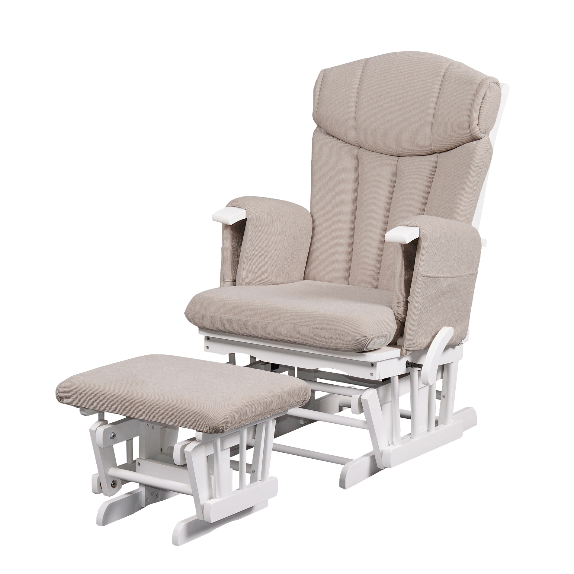 Glider rocking chair with footstool outlet